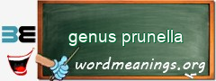 WordMeaning blackboard for genus prunella